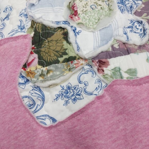 3247 Size XL H&M Upcycled Sweat Shirt With Quilted Flower Insert - Picture 2 of 8